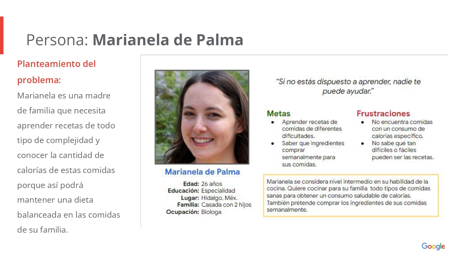 Imagen de Persona de Marianela de Palma, una persona que representa a un grupo de usuario que muestra los problemas de los usuarios, viene explicando su problema